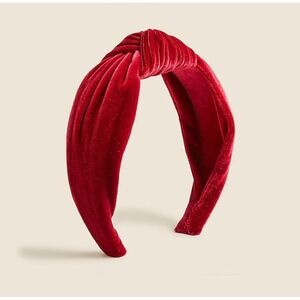 J. Crew Red Velvet Knotted Headband Women's Fashion Accessory
